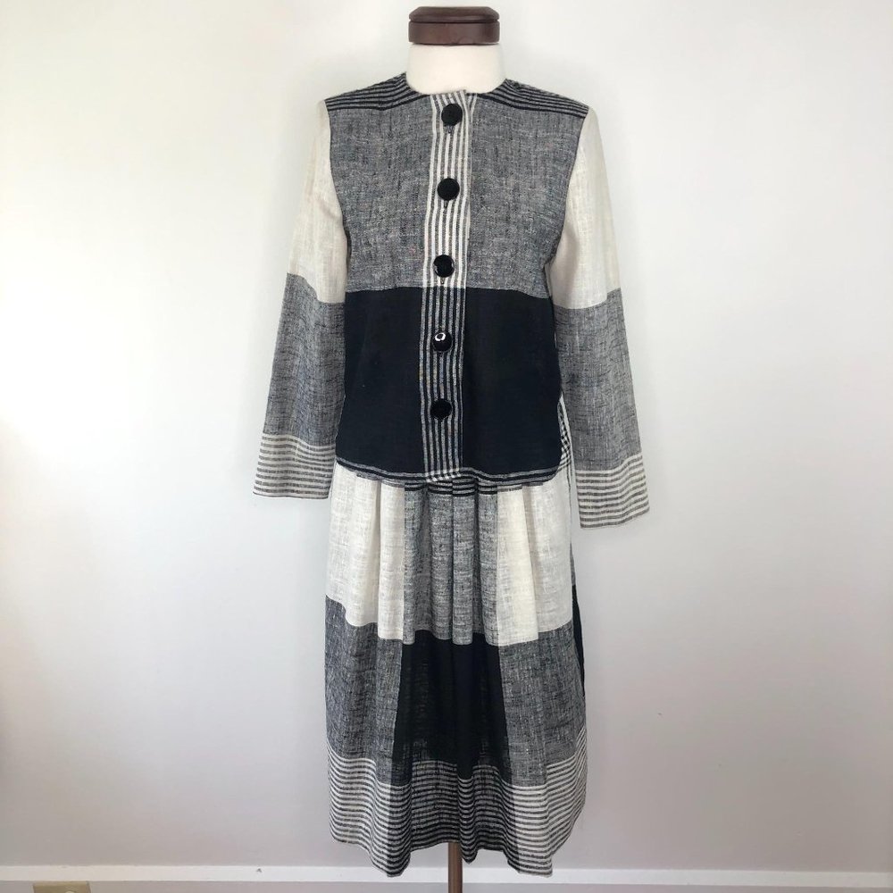 Jo Hardin Originals Dallas Vtg 70s Linen Blend Set